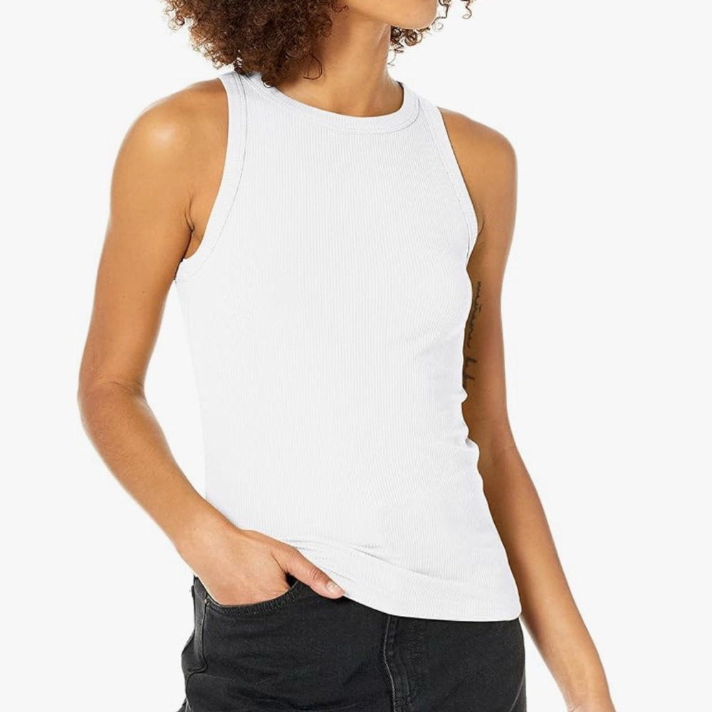 The Drop Women's Valerie Cutaway-Neck Racerback Rib Knit Tank Top NWT